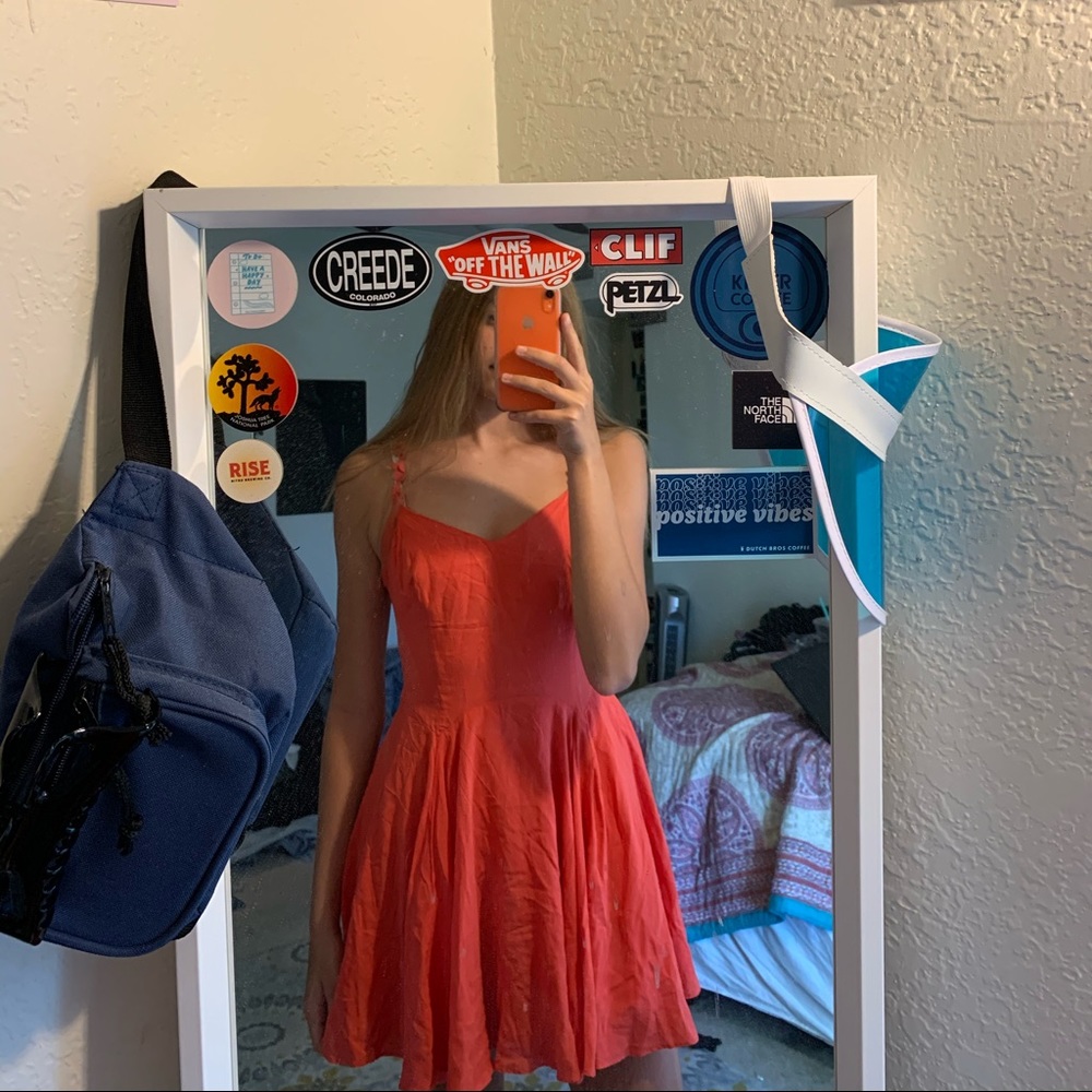 coral summer dress 🧡❤️
